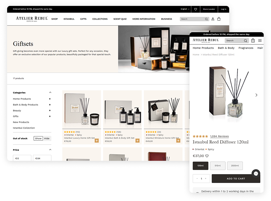 Atelier Rebul Shopify Plus storefront