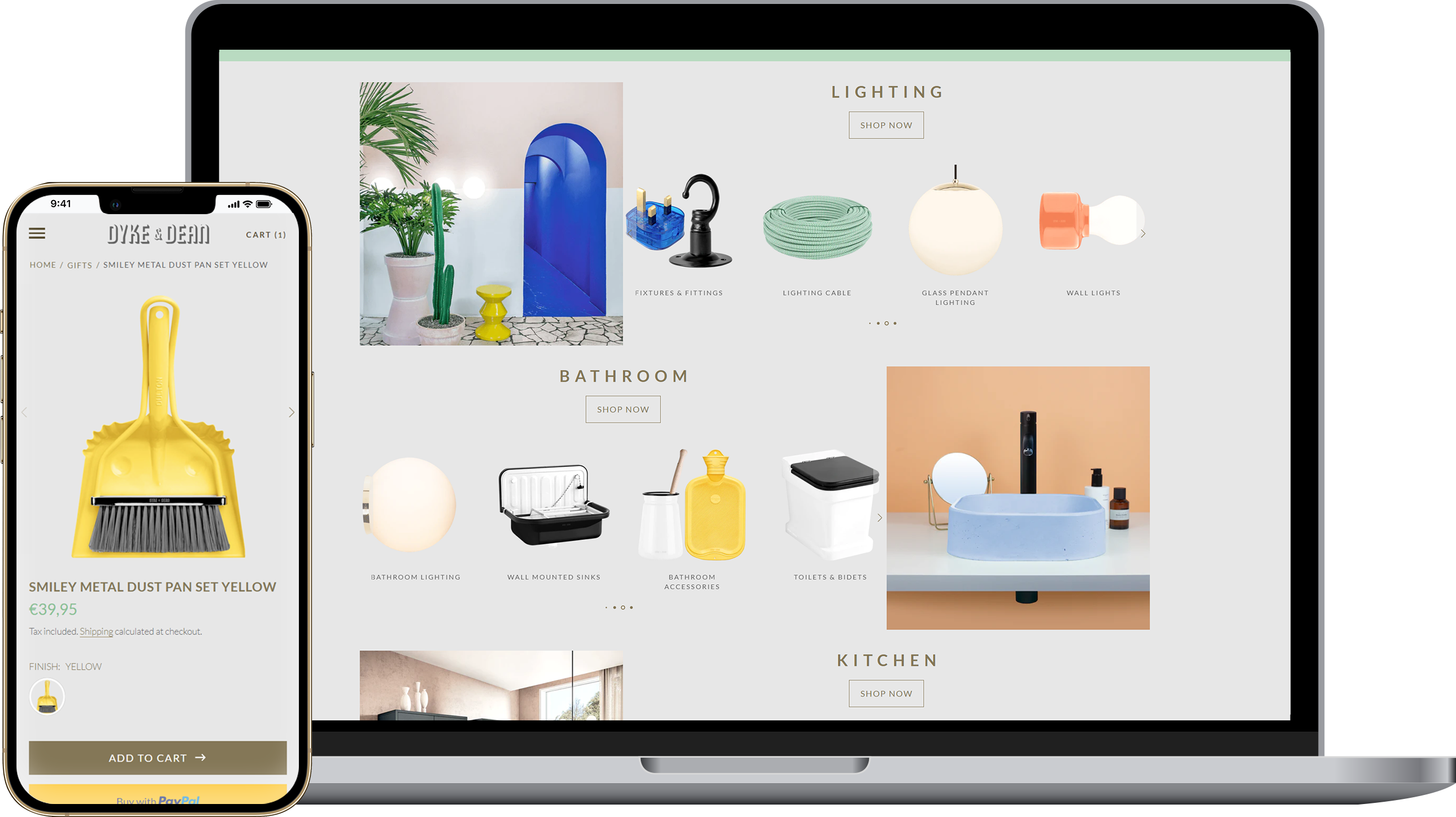 Dyke & Dean Shopify Plus multi-device storefront